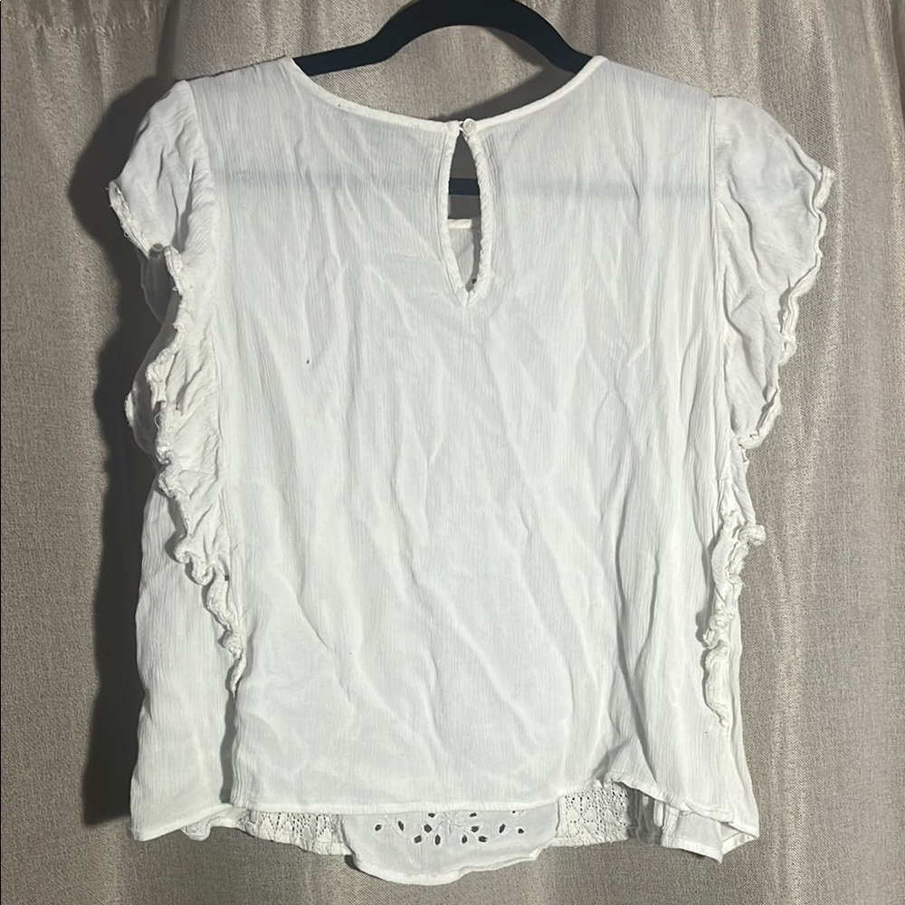 White Lace Ruffle Top - Picture 3 of 3